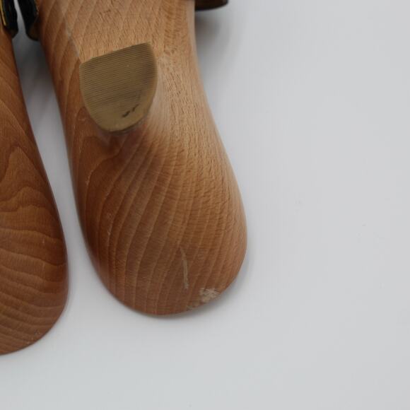 Y2K Iconic Wood Chunky Clog Slip On Mule Buckle Italy Anne Klein 7.5 Black - Picture 8 of 9